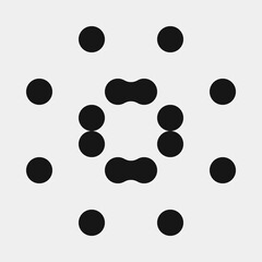 Abstract Cross Pattern Dots Logo generative computational art illustration