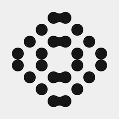 Abstract Cross Pattern Dots Logo generative computational art illustration