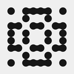 Abstract Cross Pattern Dots Logo generative computational art illustration