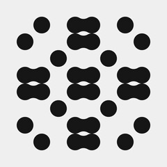 Fototapeta premium Abstract Cross Pattern Dots Logo generative computational art illustration