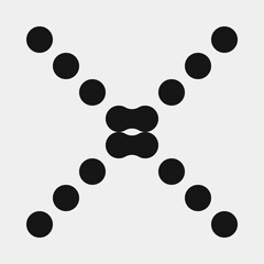 Abstract Cross Pattern Dots Logo generative computational art illustration