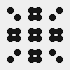 Abstract Cross Pattern Dots Logo generative computational art illustration