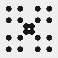 Abstract Cross Pattern Dots Logo generative computational art illustration