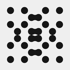 Abstract Cross Pattern Dots Logo generative computational art illustration