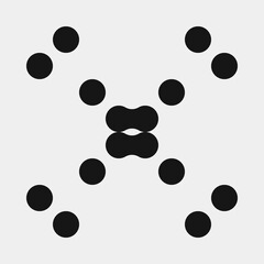 Abstract Cross Pattern Dots Logo generative computational art illustration