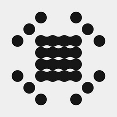 Abstract Cross Pattern Dots Logo generative computational art illustration