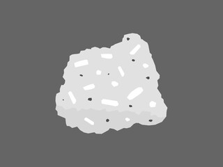 Porphyritic granite hand specimen vector. Big and small crystals. Intrusive igneous rock.