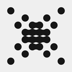 Abstract Cross Pattern Dots Logo generative computational art illustration