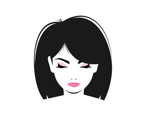 Beauty woman face vector illustration