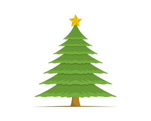 Christmas tree vector illustration logo