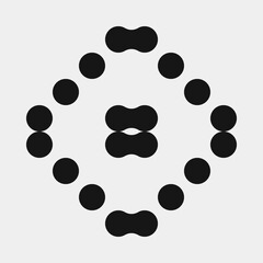 Abstract Cross Pattern Dots Logo generative computational art illustration