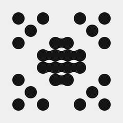Fototapeta premium Abstract Cross Pattern Dots Logo generative computational art illustration
