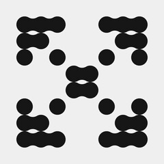 Abstract Cross Pattern Dots Logo generative computational art illustration