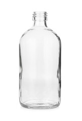Empty glass bottles isolated from white background