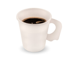 Paper cup of coffee isolated on white background