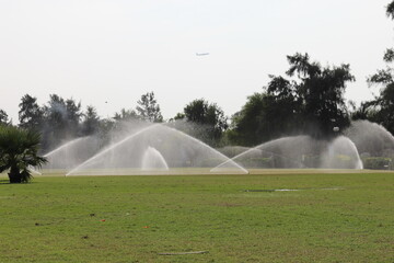 water sprinkler in the park  Dubai 2014