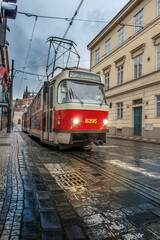 Naklejka na ściany i meble Tramway in Prague