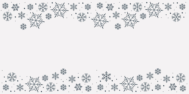 Obraz Baner z płatkami śniegu prosty wektor zima