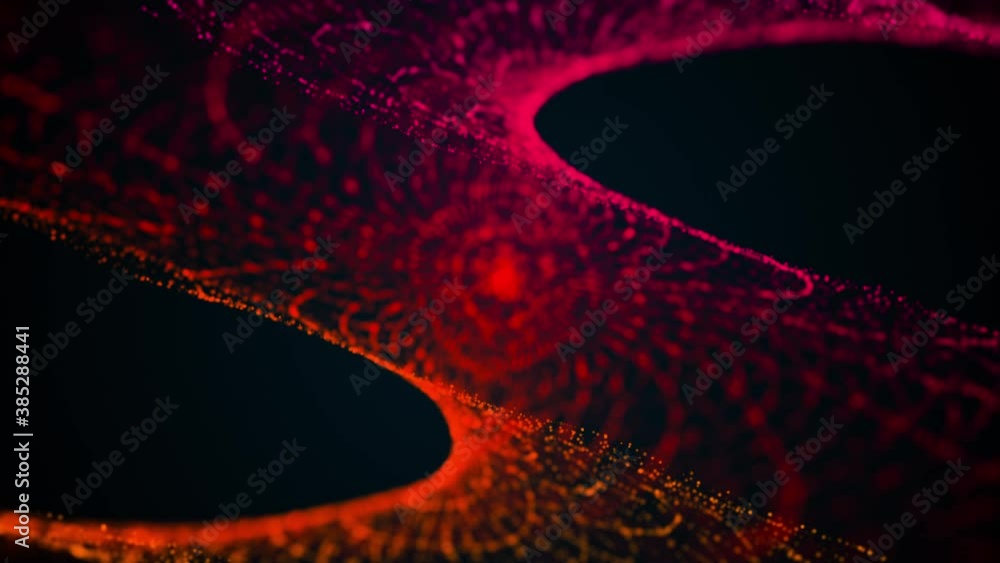 Poster computer generated spiral organic form from flow particles. 3d rendering of gaseous excellent backgr