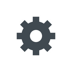 Cogwheel vector flat design icon. Symbol of industrial technology, settings and engineering.