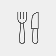 Fork and knife icon isolated on background. Restaurant symbol modern, simple, vector, icon for website design, mobile app, ui. Vector Illustration