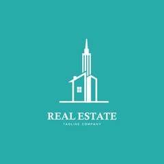 Real Estate Logo design with building property and house concept.