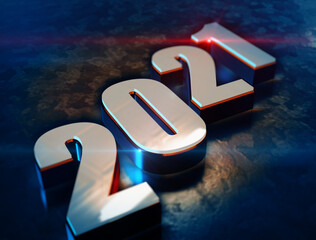 3d text new year 2021