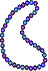 A necklace of colored balls.