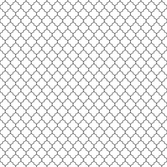 Fototapeta premium Seamless pattern with ogee ornament. Oriental traditional ornamentation with repeated tile shapes. Window tracery wallpaper. Grid motif. Digital paper for textile print, web design. Vector art image.