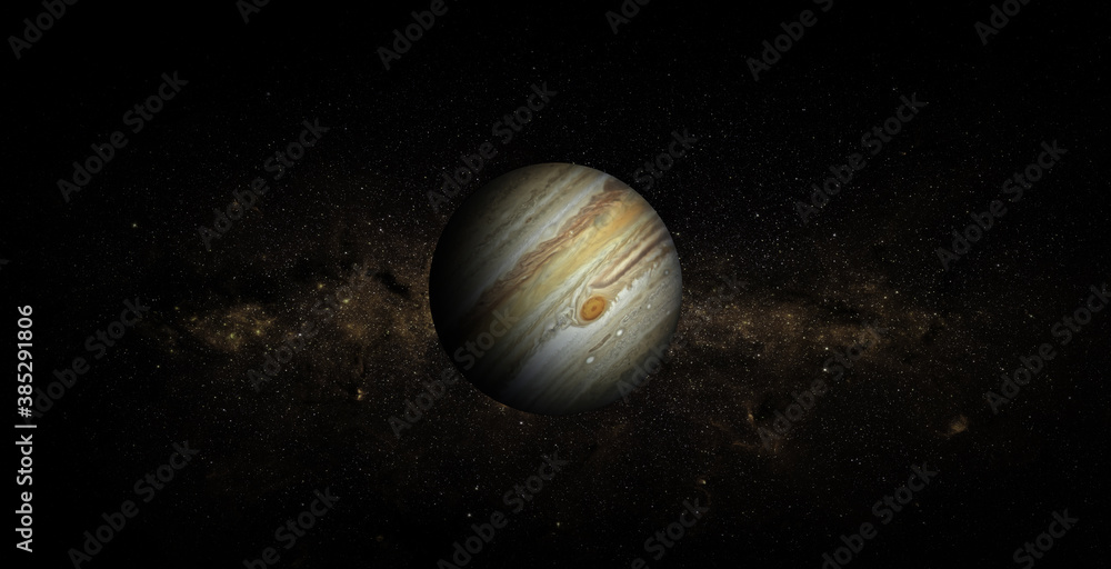 Sticker jupiter on space background. elements of this image furnished by nasa.