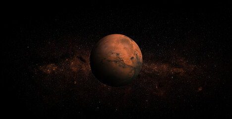 Mars on space background. Elements of this image furnished by NASA.