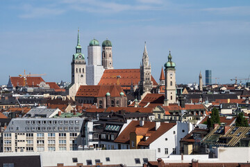 Fototapeta na wymiar View of the city of Munich, Bavaria, Germany.