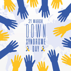 Fototapeta premium world down syndrome day hands vector design