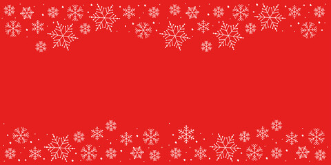 Płatki śniegu na czerwonym tle wektor - obrazy, fototapety, plakaty