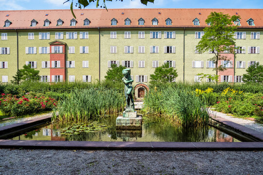 Borstei, residential complex in the Moosach district in Munich, Germany.
