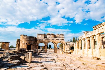 Hierapolis City Ruin in Turkey in Pamukkale.