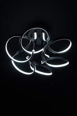 LED fixtures. Ceiling Chandeliers. High tech