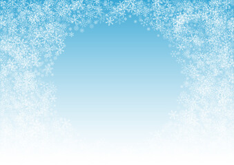 Gray Snow Vector Blue Background. magic Snowfall 