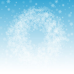 Gray Snow Vector Blue Background. Christmas 