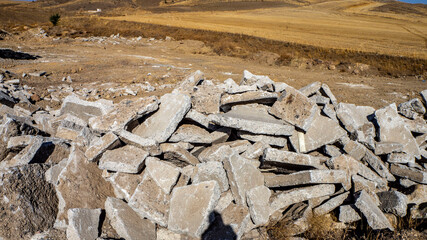 environmental solid waste, polluting the environment, concrete waste, construction waste,