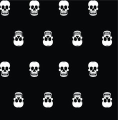 vector pattern tattoos skull old school, vector EPS 10