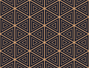 Vector seamless geometric pattern. Gold linear pattern. Wallpapers for your design. Vector illustration.
