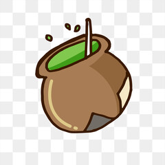 vector illustration of magic cauldro, bubble, magic potion isolated on transparent background. hand drawn vector. doodle witchcraft / halloween party. modern scribble for kids, sticker, clip art, logo