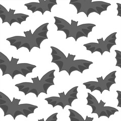 seamless pattern with silhouette of bat isolated on white background. hand drawn vector. modern scribble for kids, wallpaper, cover, fabric, backdrop, wrapping paper and wrapped gift. simple sketching