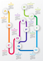 Timeline infographic template,Business concept with 11 options,Vector illustration.