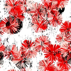 Gardinen floral seamless pattern background, with paint strokes and splashes © Kirsten Hinte