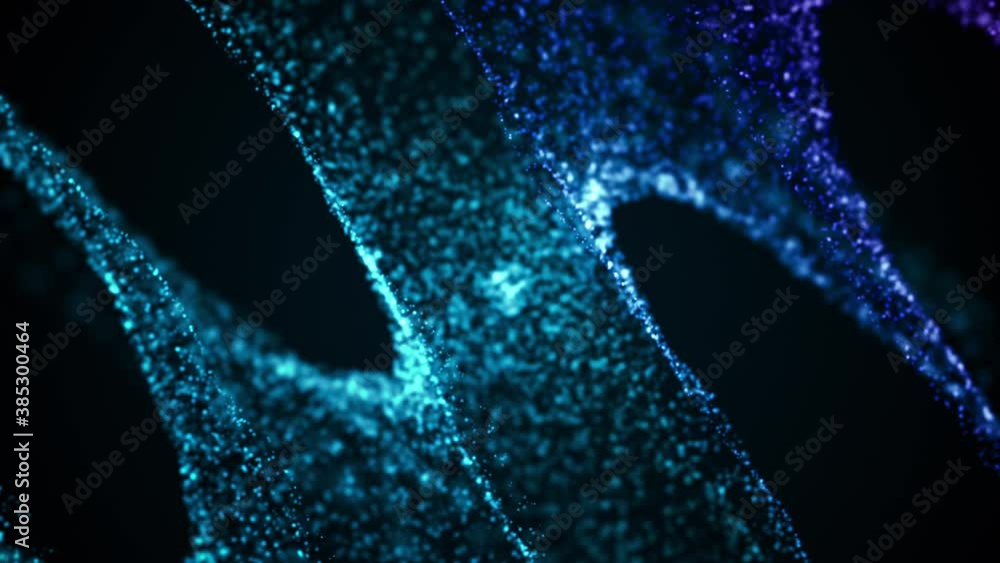 Poster computer generated spiral organic form from flow particles. 3d rendering of gaseous excellent backgr