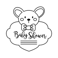 baby shower lettering with koala line style