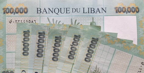 A 100,000 Lebanese Lira Note