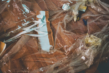 Dirty and mess in a just painted room